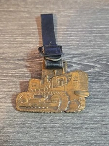 Dozer Tractor HD 21 Brass Watch Fob Keychain Bmg Equipment Company S4 - Picture 1 of 3