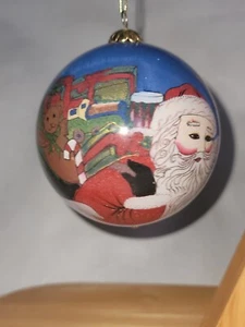 Heart Pier 1 Li Bien Christmas Ornament Santa Clause Hand Painted Glass - Picture 1 of 9