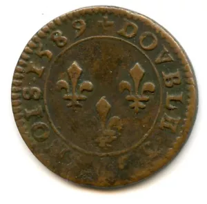 Henri III (1574-1589) Double Tournaments 1589 Paris - Picture 1 of 2