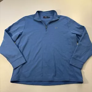 Vineyard Vines Herren XL Salzwasser 1/4 Viertel Reißverschluss Langarm Sweatshirt blau MÄNGEL - Bild 1 von 8