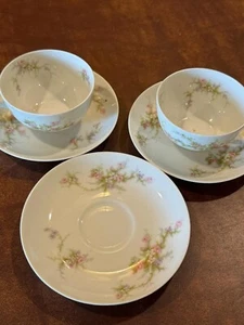 Theodore Haviland Limoges 2er Set Tassen und 3 Untertassen - Bild 1 von 7