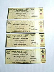 Lot of (4) Four NFL Denver Broncos v New Orleans Saints Pre-Game Tailgate Party - Picture 1 of 2