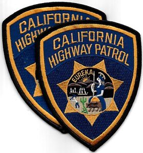 2 x CALIFORNIA HIGHWAY PATROL Polizei Abzeichen STATE POLICE Patch CHP CHiP LA