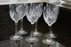 Set of 6 Cut Crystal Large Wine Glasses - Capacity 250ml - 1 x minor a/f - Picture 1 of 7