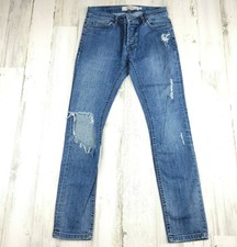 Topman Men's Size 28 Short Casual Stretch Skinny Blue Denim Jeans (27x28) EUC