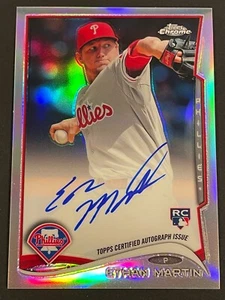 2014 Topps Chrome Ethan Martin RC Refractor 91/499 AUTO Autograph Phillies #128 - Picture 1 of 2