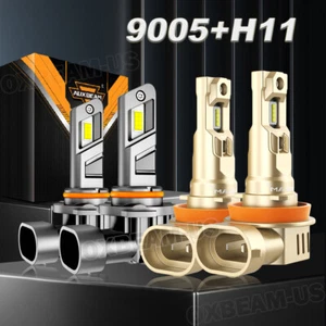 AUXBEAM 9005 H11 1:1 LED Headlight Bulbs 6500K Canbus For Toyota Camry 2007-2017 - Picture 1 of 12