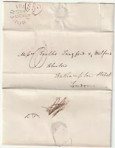1822 WEYMOUTH CIRC MILEAGE PMK LETTER GEORGE ARDEN LETTER - WRONG TO CUT TURF - Picture 1 of 3