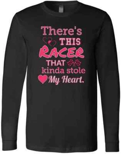 Racer Store My Heart Racing Wife Girlfriend Car Guy Cute Gift Funny T-Shirt - Picture 1 of 3
