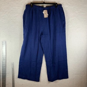 Soft Surroundings Pants Women's 2X Blue High-Rise Pull On Classic Wide Leg S8627 - Picture 1 of 11