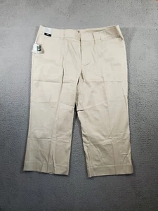 Vintage Mossimo Stretch Pants Womens 22W Beige Cropped Slim Though Hip Thigh c - Picture 1 of 10