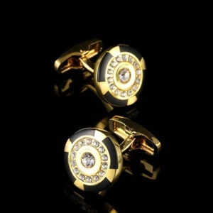 Golden Men's Cufflinks For Grooms French Business Shirt Cuff Buckle Hot Selling - Picture 1 of 4