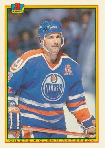 1990-91 Bowman Tiffany #195 GLENN ANDERSON - Edmonton Oilers - Bild 1 von 1