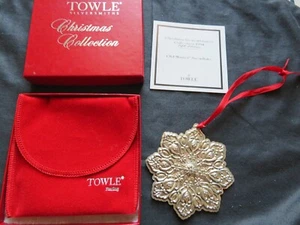 Vintage 1994 Handtuch .925 Sterlingsilber Schneeflocke Ornament mit Etui/Box/Papiere - Bild 1 von 6