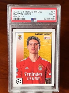 Darwin Nunez - 2021-2022 - Topps Merlin '97 UCL - 1/1 - PSA 9 Liverpool - Picture 1 of 2
