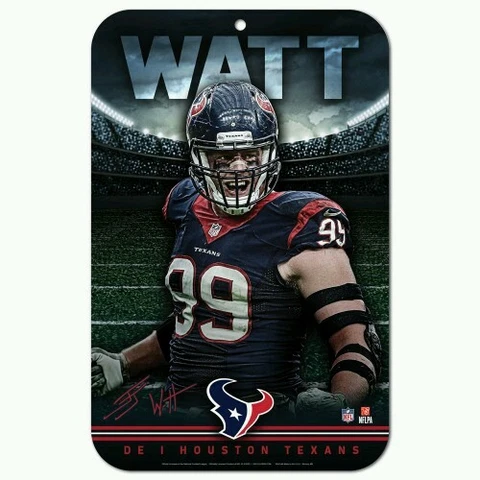 J.J. WATT HOUSTON TEXANS 11"X17" PLASTIC SIGN DURABLE POSTER Cover