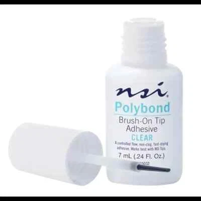 NSI Nail Glue Polybond for Acrylic Gel Nails Brush On Tip Adhesive Nail Glue NSI
