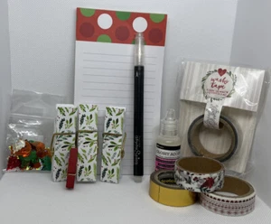 Fall Holiday Christmas Scrapbooking supply lot  - Note Pad Washi Glitter Pen Glu - Picture 1 of 7