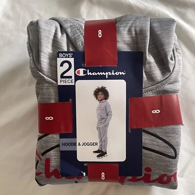 New Boy’s Champion 2 pc Hoodie and Jogger set sweatsuit size 8  - Image 1 of 4