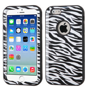 Asmyna Verge Hybrid Case for iPhone 6 & 6s (4.7") - Zebra Stripes