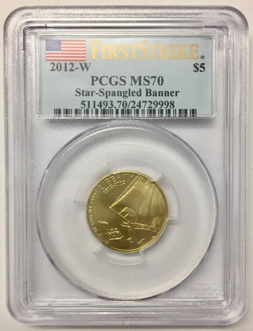 2012-W Star-Spangled Banner $5 Gold US Commemorative PCGS MS-70 First Strike Cover