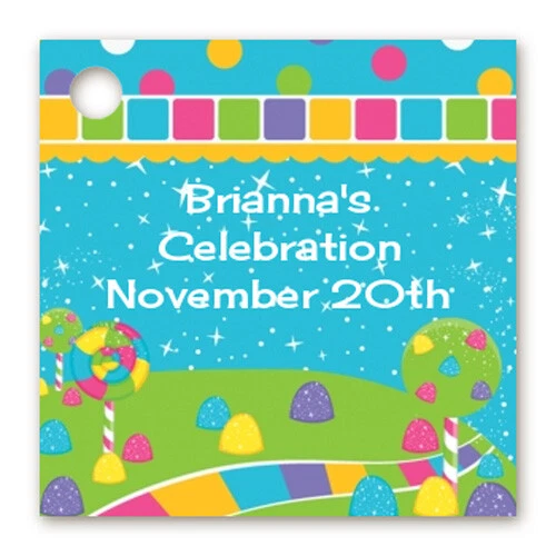 Candyland - персонализированная открытка на день рождения подарок ярлыки - набор из 20 - Изображение 1 из 1