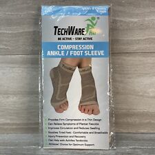 Techware Pro Unisex Beige  Compression Ankle Foot Sleeve Size L/XL NEW