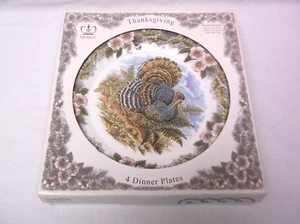 Churchill Queens Myott Thanksgiving Turkey 10" Plates Group of 4 NIB - Picture 1 of 4