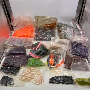 Lot of Vintage Soft Baits Lures Fishing Worms 6 LBs + - Picture 1 of 22