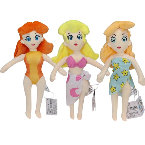 11" Super Mario Bros Plush Toys Swimsuit Princess Peach Stuffed Doll Kids Gifts Cover