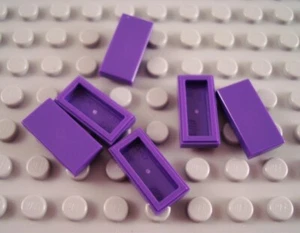 LEGO Lot of 6 Dark Purple 1x2 Tiles - Picture 1 of 1