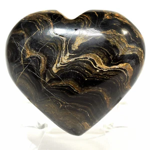 70 mm Peruanischer Stromatolith Puffy Herz Natur Gebändert Kristall Fossil Mineral - Bild 1 von 4