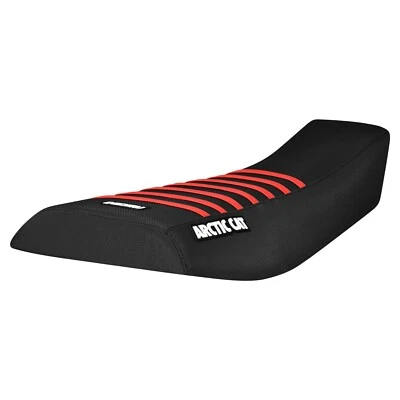 2002-2004 Arctic Cat 375 400 500 ATV Seat Cover  all BLACK w/RED rib LOGO #451 - Image 1 of 4