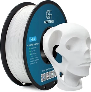 1 kg/rollo Geeetech filamento blanco PLA 1,75 mm filamento liso para impresora 3D - Imagen 1 de 10