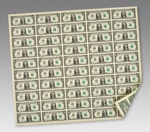 $1: 50-Note Sheet Washington (DC) - Picture 1 of 2
