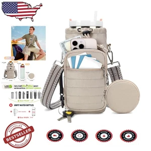 Stylish Water Bottle Bag w/ Strap, 32-40oz Holder, Outdoor Accessory - Picture 1 of 10