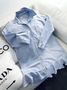 Replay🤎Hemdbluse Blusenkleid Bluse Kleid Hellblau Oversized 42 Neu!! - Bild 1 von 7
