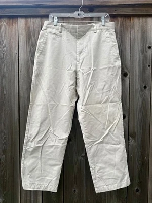 Pantalones Dockers Para Hombre 04 Calce Relajado 34 x 29 Algodón Caqui Claro Frente Plano Foto 1 de 4