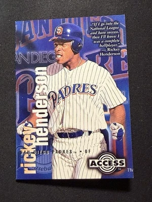 RICKEY HENDERSON  1996 FLEER SKYBOX CIRCA - ACCESS TRIFOLD INSERT CARD #28 OF 30 - Image 1 of 4