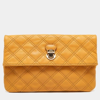 Bolso de Mano Marc Jacobs Eugenia Cuero Acolchado Mostaza Foto 1 de 4