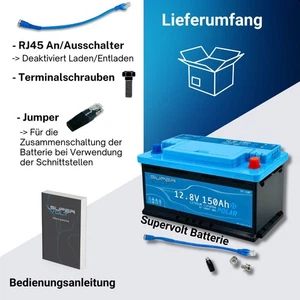 Wohnmobil Batterie Supervolt Polar LiFePO4 150Ah 12.8V Heizung & Bluetooth BMS - Bild 1 von 8
