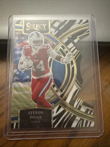 2023 Panini Select - Premier Level Stefon Diggs #187 Zebra Prizm Die-Cut - Bild 1 von 2