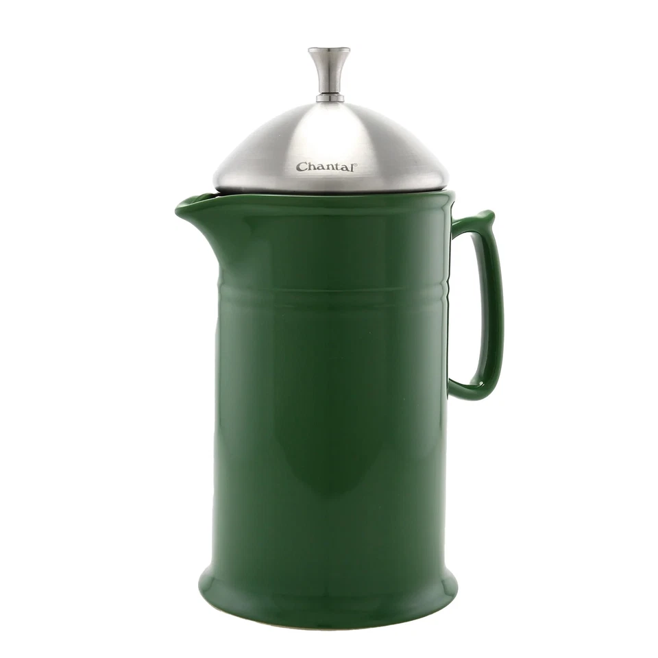 Chantal 28 ounce Ceramic French Press with Stainless Plunger, Forest Green - Imagem 1 de 1