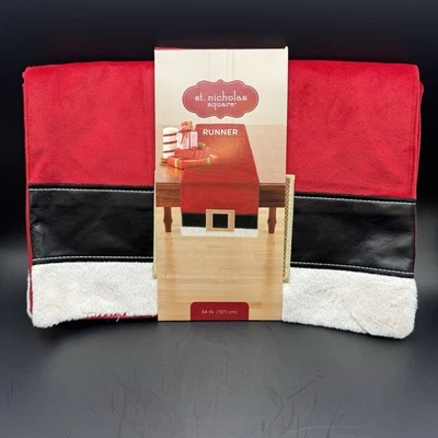 Christmas Tabletop Runner Red Black White Santa Claus Look  54"Long 13" Wide NEW - Image 1 of 4
