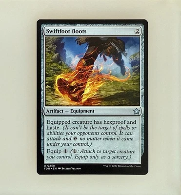 Magic the Gathering: Swiftfoot Boots Foundations Regular NM - Image 1 of 2