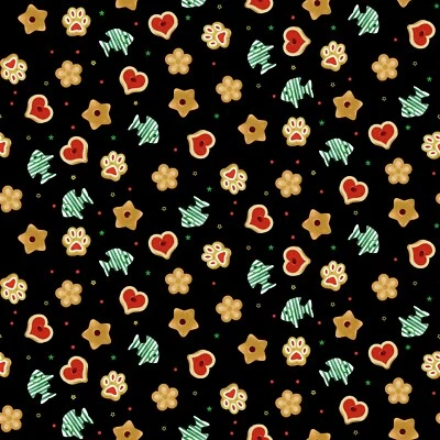 Fireside Kittens Cat & Dog Snacks Biscuits Cookies Fabric   1/2 Yard   #9060 - Image 1 of 3