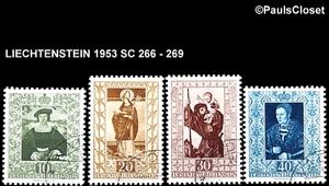 LIE 1953 SC 266-269 LIECHTENSTEIN ARTIST WORKS 10rp - 40rp UNG F/VF - Picture 1 of 2