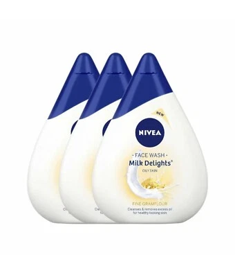 NIVEA Jabón Facial, Leche Delicia Gramo Fino Piel Grasa (3 x 100ML) - Envío Gratis Foto 1 de 2