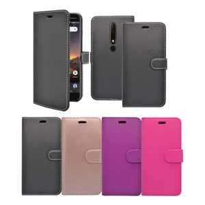 Case For Nokia 6 2018 Wallet Flip PU Leather Stand Card Slot Pouch Phone Cover - Picture 1 of 14