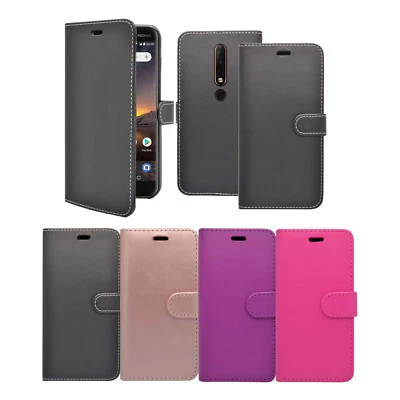 Case For Nokia 6 2018 Wallet Flip PU Leather Stand Card Slot Pouch Phone Cover - Image 1 of 4